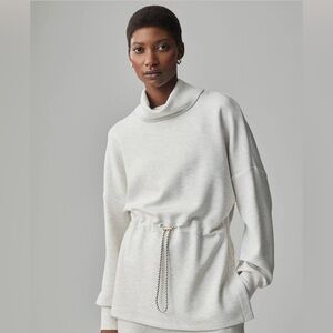 Varley Freya Sweat Cream Cowl Neck Sweater